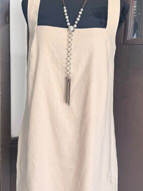 ANTONIO MELANI Cream Sleeveless Dress Summer Linen Blend